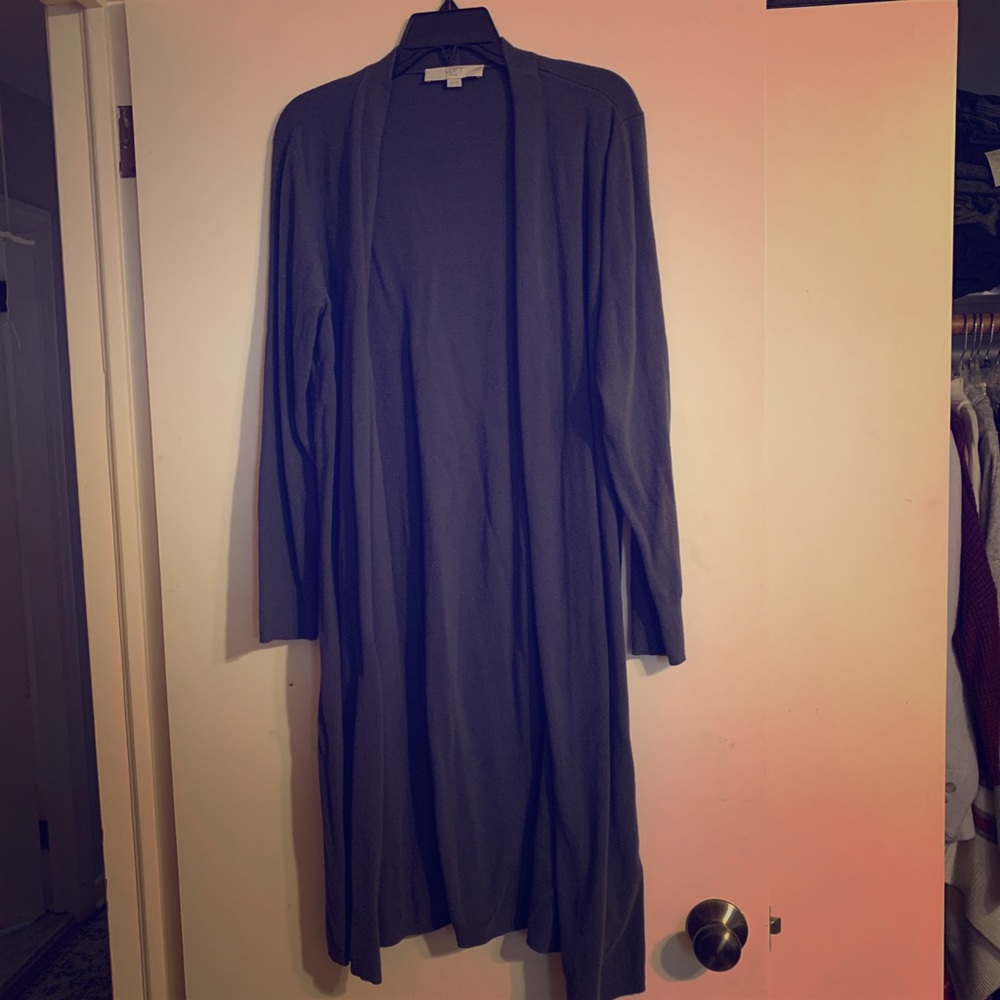 LOFT Plus Gray Duster Cardigan, Size 16/18